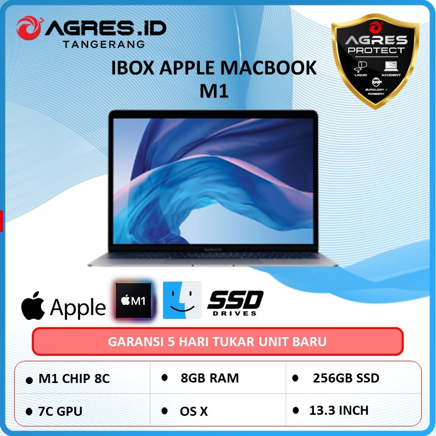 APPLE MACBOOK AIR 13 M1 8C CPU 8GB 256SSD 7C GPU GARANSI RESMI IBOX