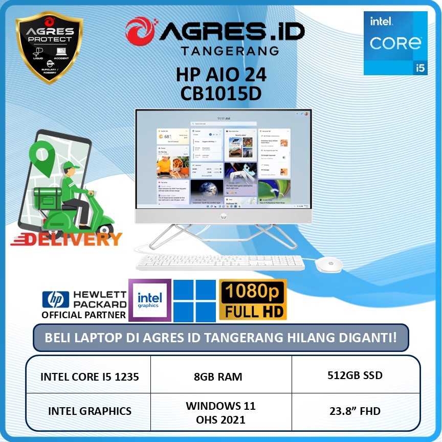 HP AIO 24 CB1015D I5 1235 8GB 512GB W11+OHS 23.8" FHD