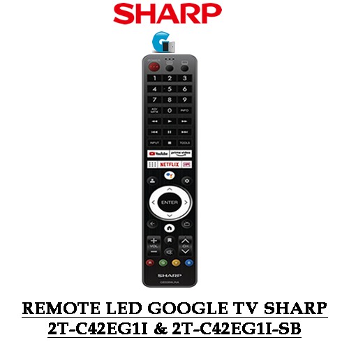 REMOTE LED GOOGLE TV SHARP 2T-C42EG1I & 2T-C42EG1I-SB (RRMCGB326WJNA)