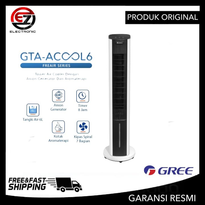 GREE Tower Air Cooler Anion Generator Aromaterapi 6 LT GTA-ACOO6L