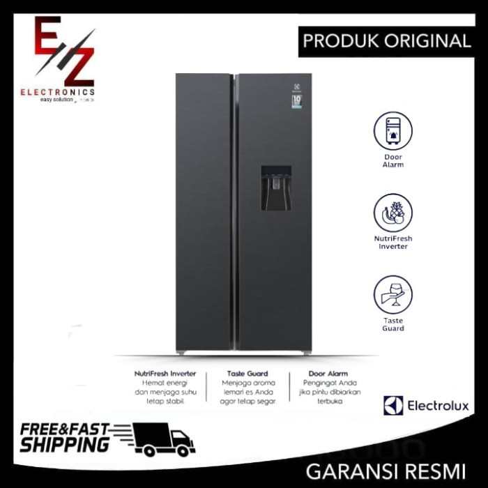 ELECTROLUX ESE6141-BID Kulkas Side by Side 606 LT Inverter ESE6141
