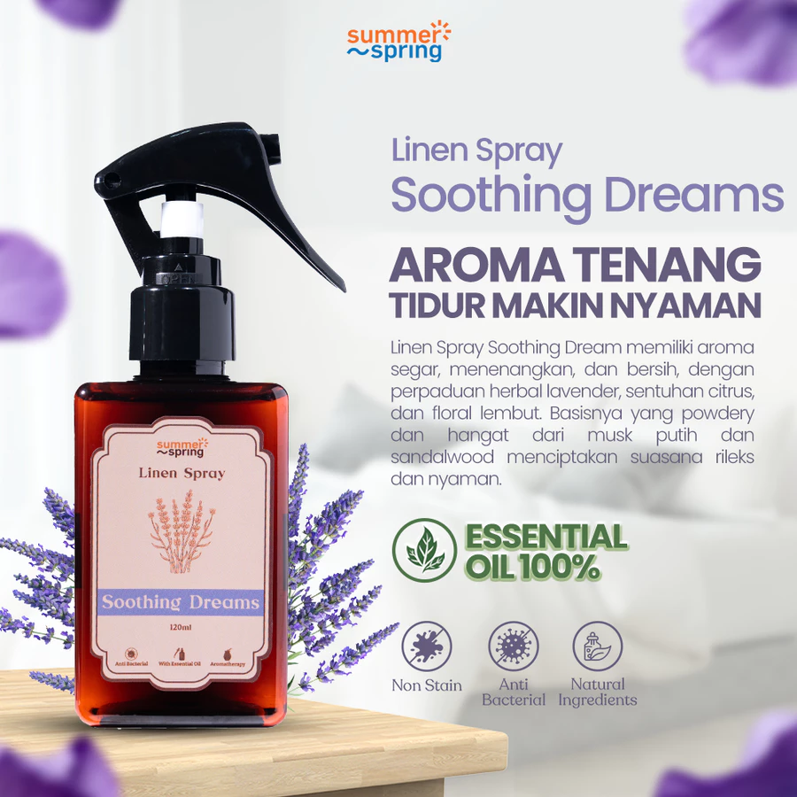 Summerspring Soothing Dream Pillow Mist Aromatherapy Deep Sleep Aid Bed Fabric Linen Room