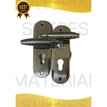 KUNCI PINTU HANDLE CONNEXT GAGANG PINTU KECIL SILVER 546-115 / KUNCI PINTU SET