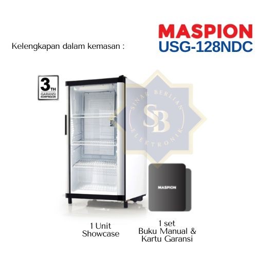 Maspion Showcase USG168ND USG 168 ND Lemari Pendingin 168 L Garansi