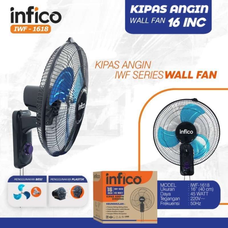 INFICO - IWF-1618 Kipas Angin Dinding 16 Inch / Wall Fan 16" / Baling