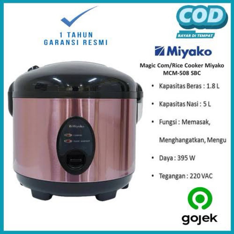 MIYAKO Magic Com MCM508SBC Rice Cooker 3 In 1 MCM-508SBC MCM508 1,8 L