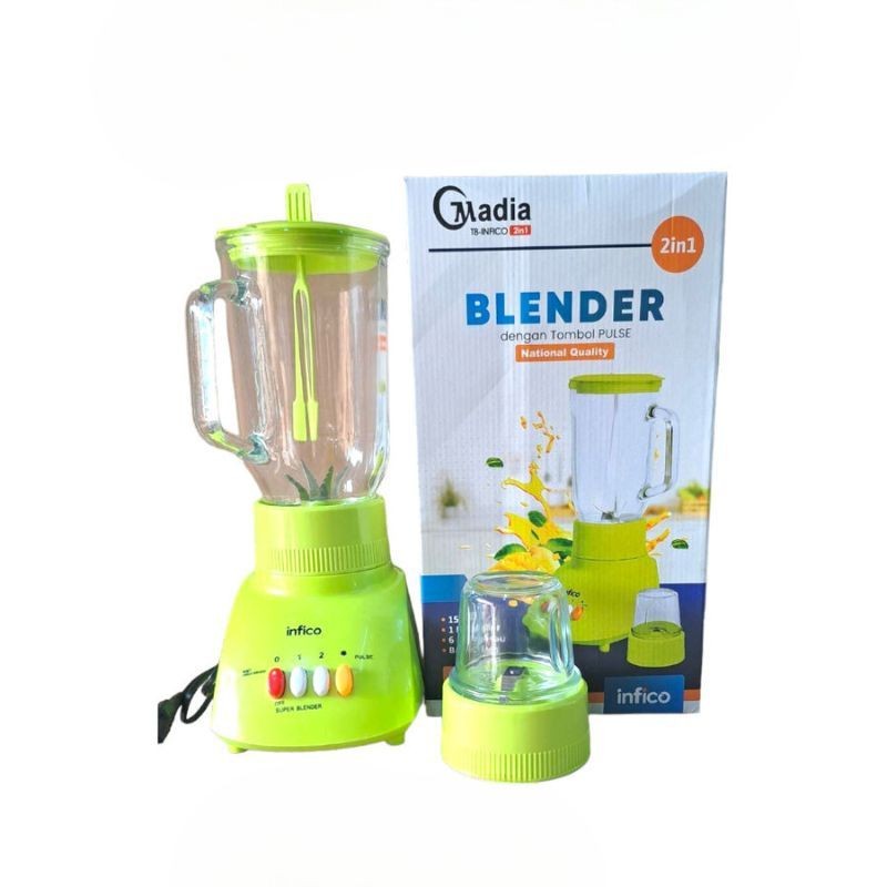 MADIA BLENDER KACA INFICO 2 IN 1 KAPASITAS 1.2 LITER 6 MATA 150 WATT