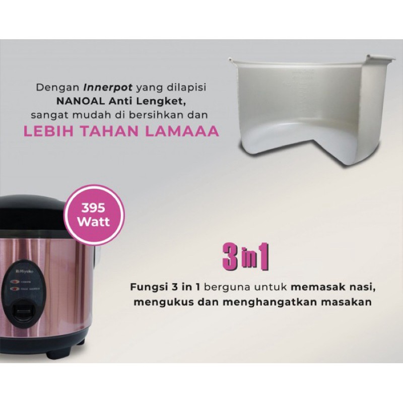 MIYAKO Magic Com MCM508SBC Rice Cooker 3 In 1 MCM-508SBC MCM508 1,8 L