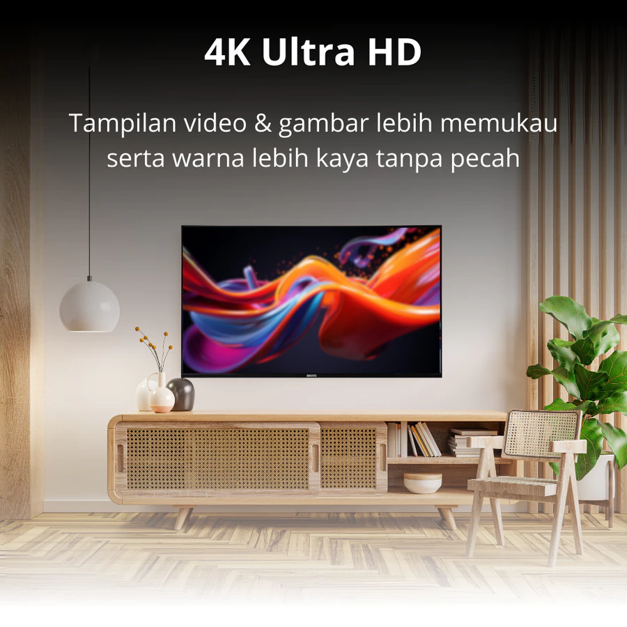 [ NEW ] AKARI Smart AI TV 55 inch UHD 4K Voice Command AT-5655W ( LED TV 55 Inch )