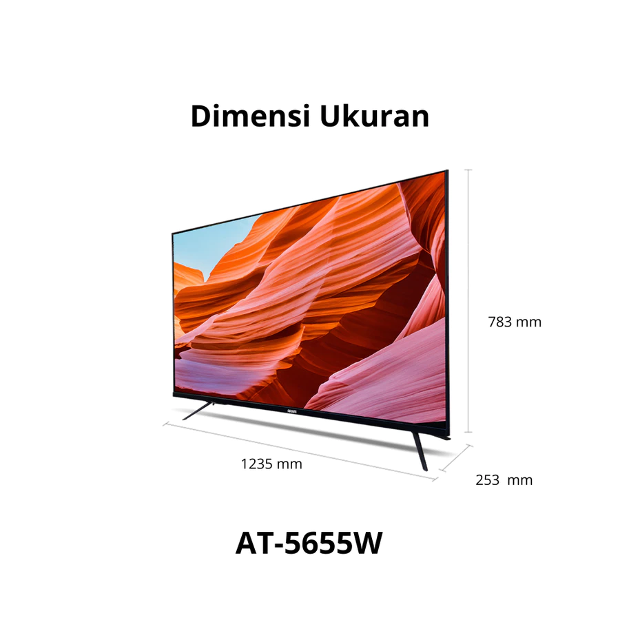 [ NEW ] AKARI Smart AI TV 55 inch UHD 4K Voice Command AT-5655W ( LED TV 55 Inch )