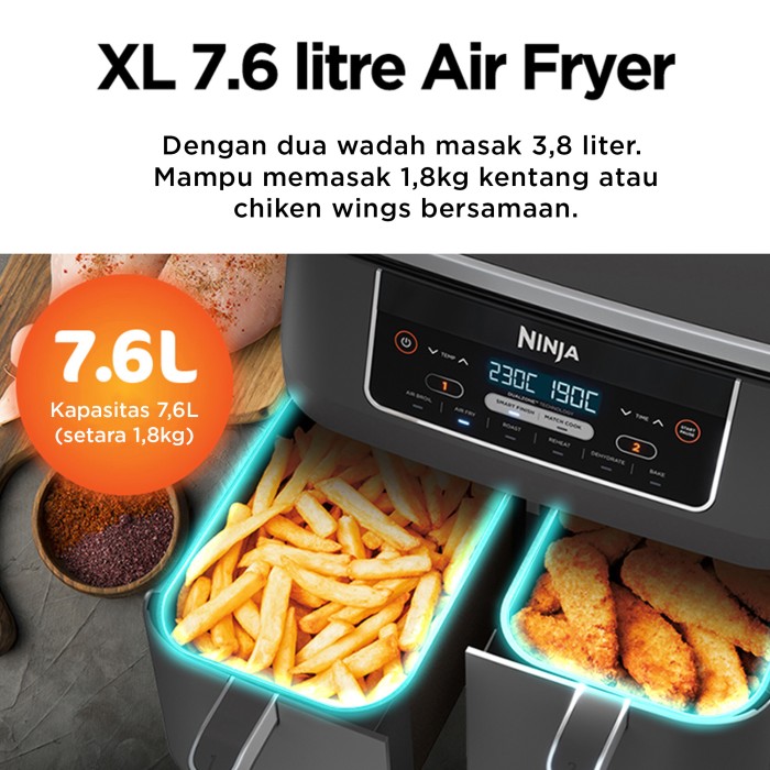 Ninja AF300ID Foodi Dual Zone 7,6L Air Fryer AF300ID