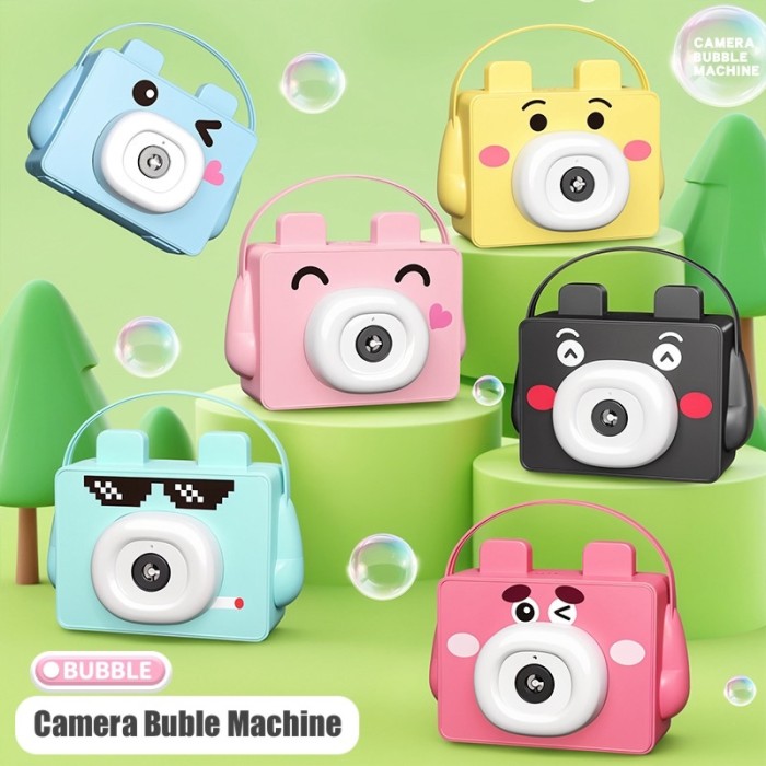 Full Otomatis Bubble Camera Mainan Anak Electric Kamera Gelembung Lampu & Music