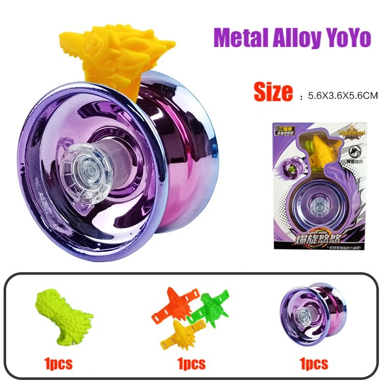 High Speed 3 Bearing Mainan Anak YoYo Set Metal Alloy YoYo Besi High Quality