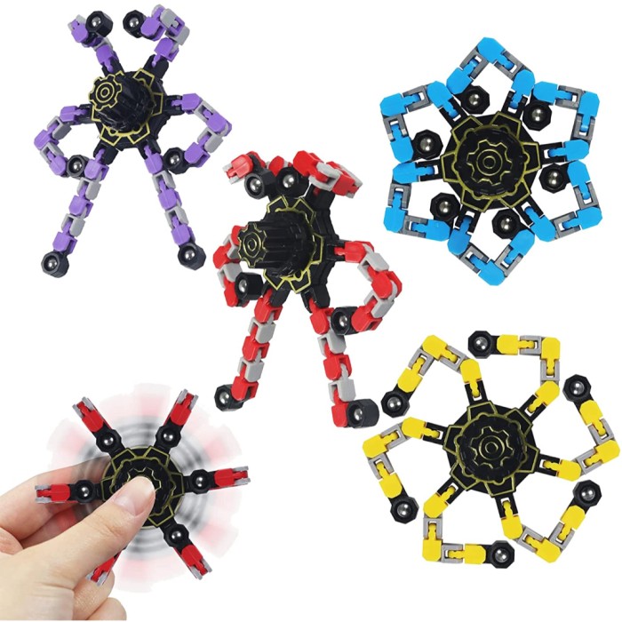 Mainan Fidget Spinner Mechanical Chain Deformable Robot Fidget Toys Penghilang Stress 