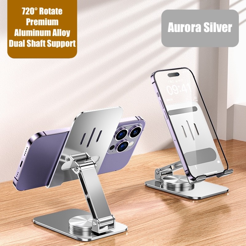 Full Metal Premium Carbon Steel Foldable Phone Holder Tablet Stand 720° Rotate