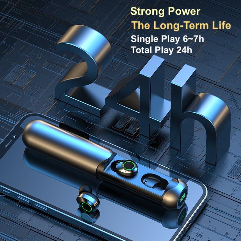 HiFi Sound BQ40 TWS Bluetooth 5.3 9D Touch Sport Wireless Earphone