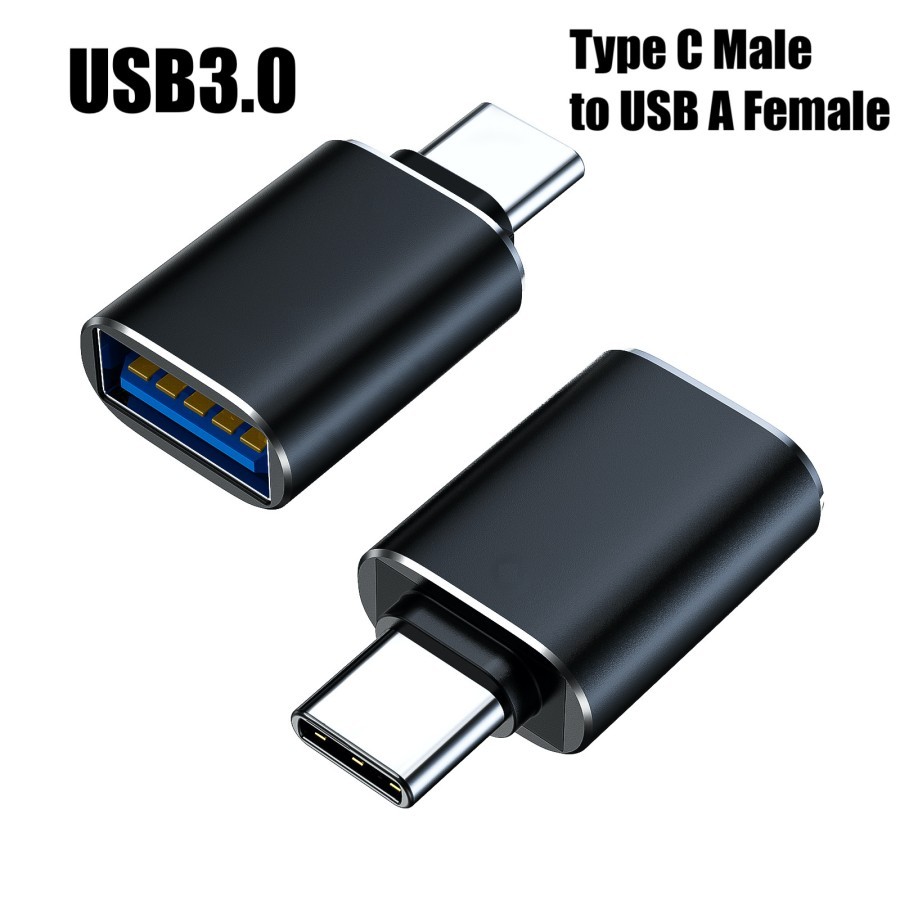 Adapter Converter OTG Type C USB 3.0 Female to Type C Male Universal - Hitam