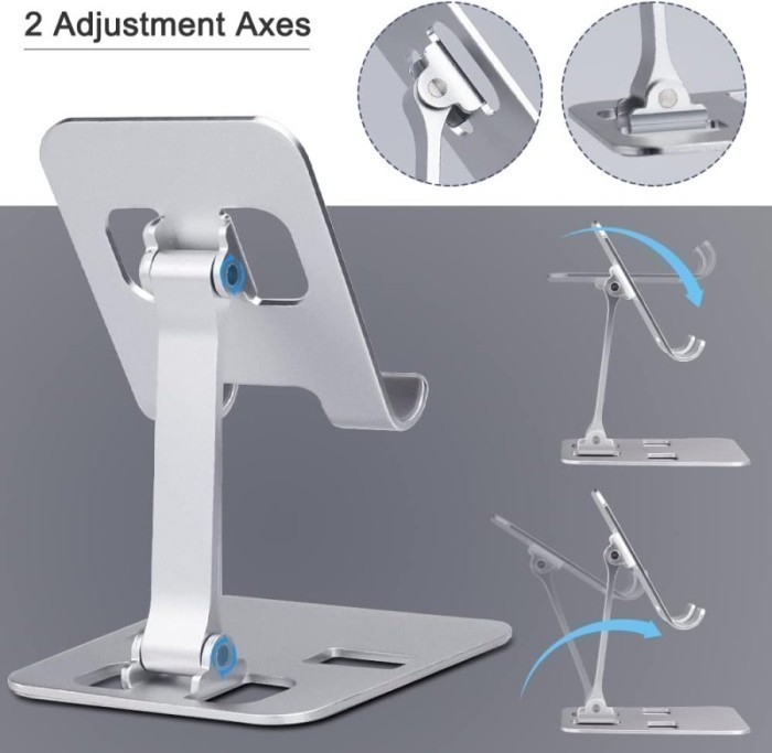 Maxi Desk Phone Holder Foldable Full Metal Tablet Stand Aggravate Base