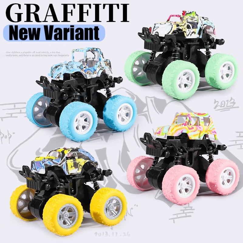 Monster Truck Mainan Anak Mobil Truk Inersia Ganda Penggerak 4 Roda