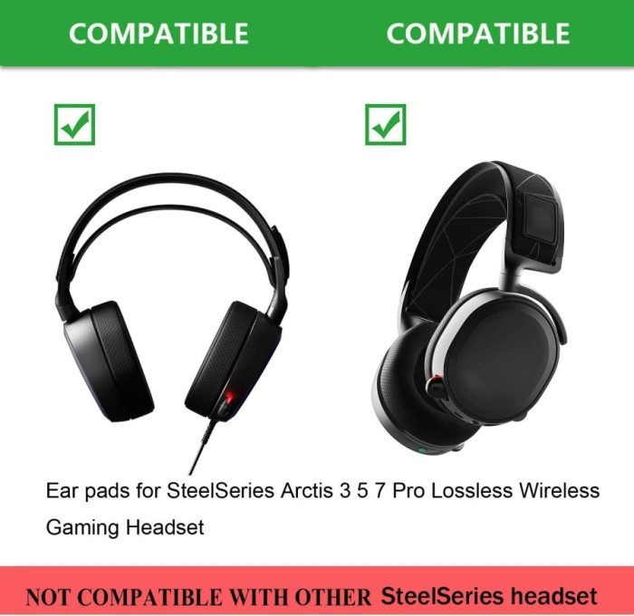 Earpads For Arctis 3/5 /7/9 Foampad Replacement Black Fabric Cushion