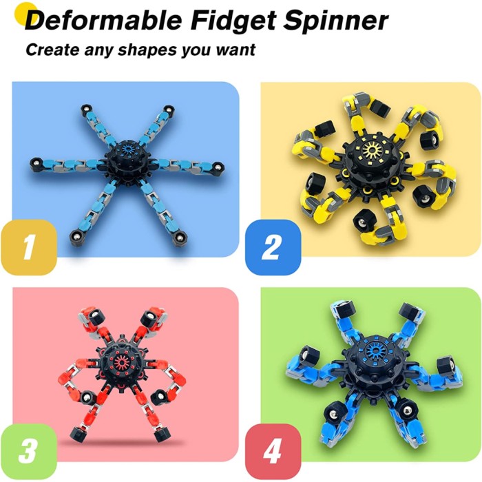 Mainan Fidget Spinner Mechanical Chain Deformable Robot Fidget Toys Penghilang Stress 