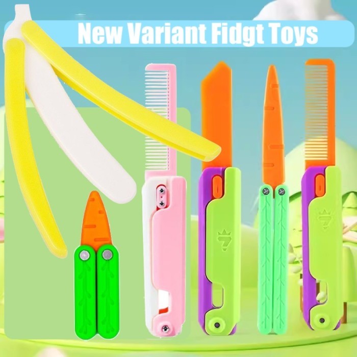 Fidget Toys Dekompresi Sisir Mainan Pisau Gravitasi 3D Semua Umur