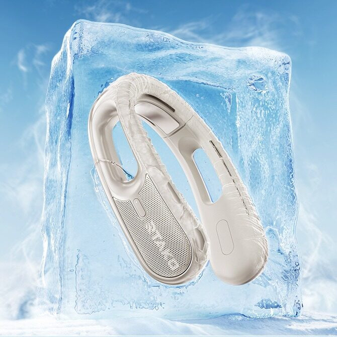 Premium Rtako Ice Cool Neck Fan Kipas Angin Leher Portable Strong Wind Durable Battery