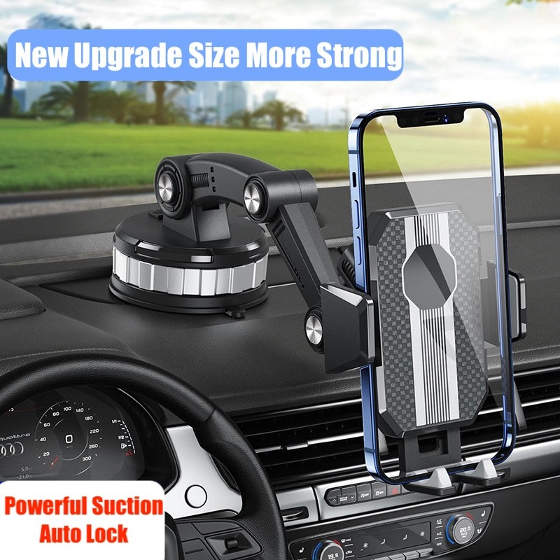 Upgrade Version Dashboard Car Holder Suction Phone Mount Mobil Hp Holder Durable Quality - Hitam
