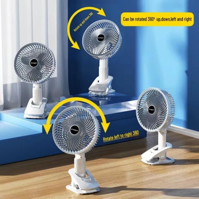 Super 4 in 1 Kipas Angin Portable USB Kipas Jepit Clip Mount Fan