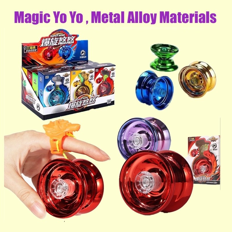 High Speed 3 Bearing Mainan Anak YoYo Set Metal Alloy YoYo Besi High Quality