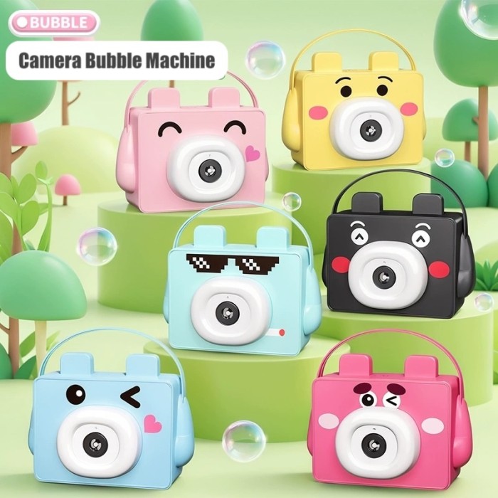 Full Otomatis Bubble Camera Mainan Anak Electric Kamera Gelembung Lampu & Music