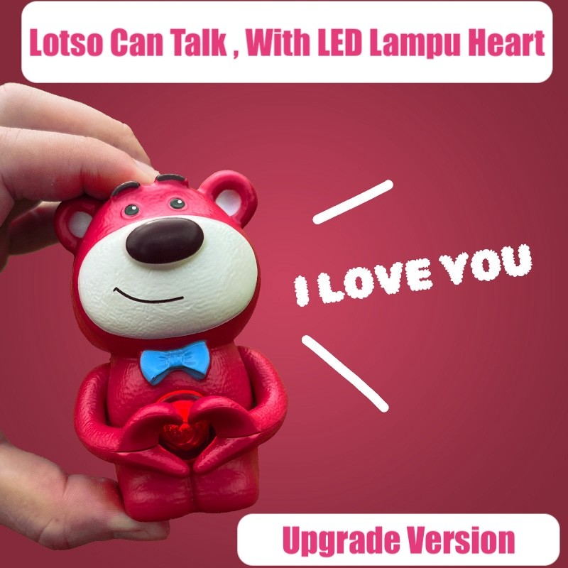 Boneka I Love You Cinnamoroll Melody Lotso Kuromi Sanrio Hello Kitty LED Lampu Gantungan Kunci 
