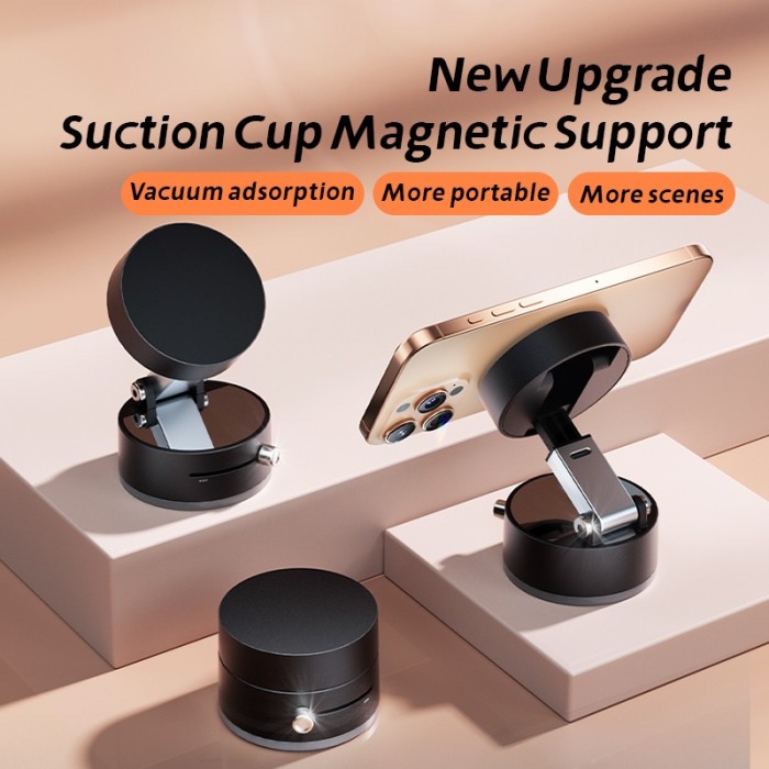 Upgrade Magnet Phone Holder Mobil Desk Universal Suction Vakum 360° Rotate Adjustable