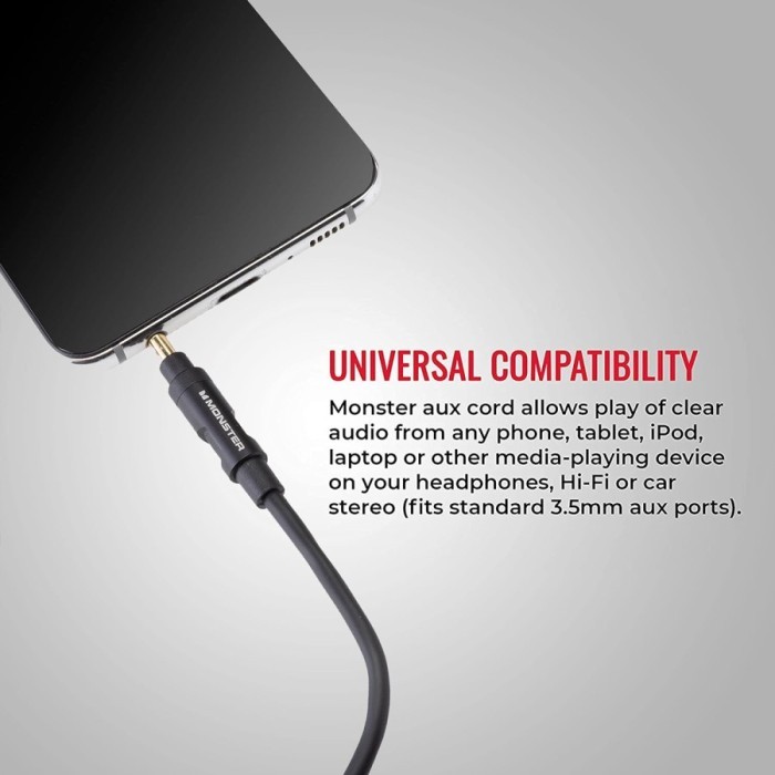 Maxi Monster Aux Audio Cable 3.5mm Jack HiFi Premium Sound Quality