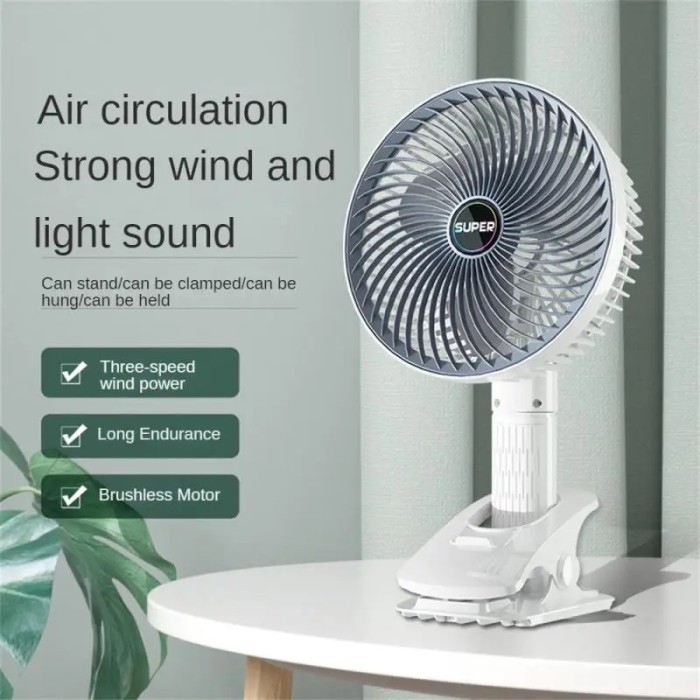 Super 4 in 1 Kipas Angin Portable USB Kipas Jepit Clip Mount Fan