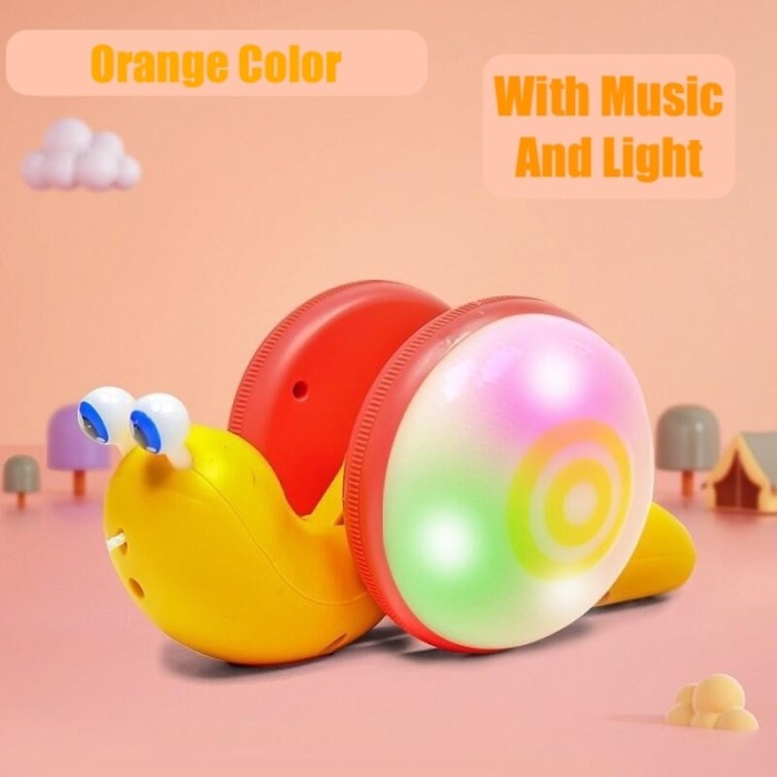 Mainan Tarik Tali Snail Car Toddler Walking Siput Electric Trailer Toys With Music and Light