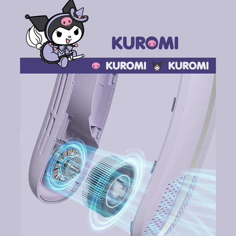 Original Sanrio Neckband Fan Kuromi Kipas Angin Pompompurin Leher Portable Neck Hang Pochacco