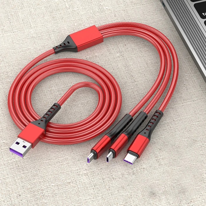 66W Maxi 6A Cable Data 3 in 1 Super Fast Charge iphone Type C MicroUSB