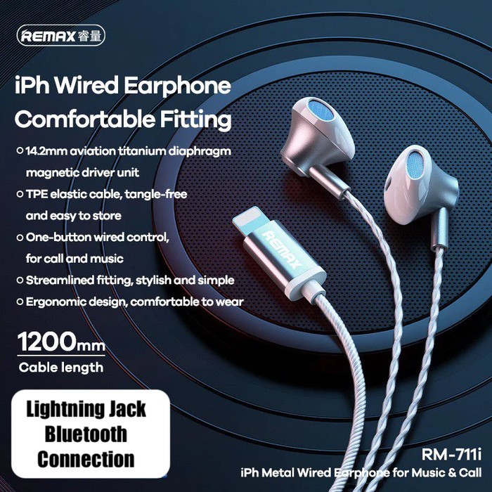 Value Type Remax Lightning Connector Headset iphone Earphone With Mic