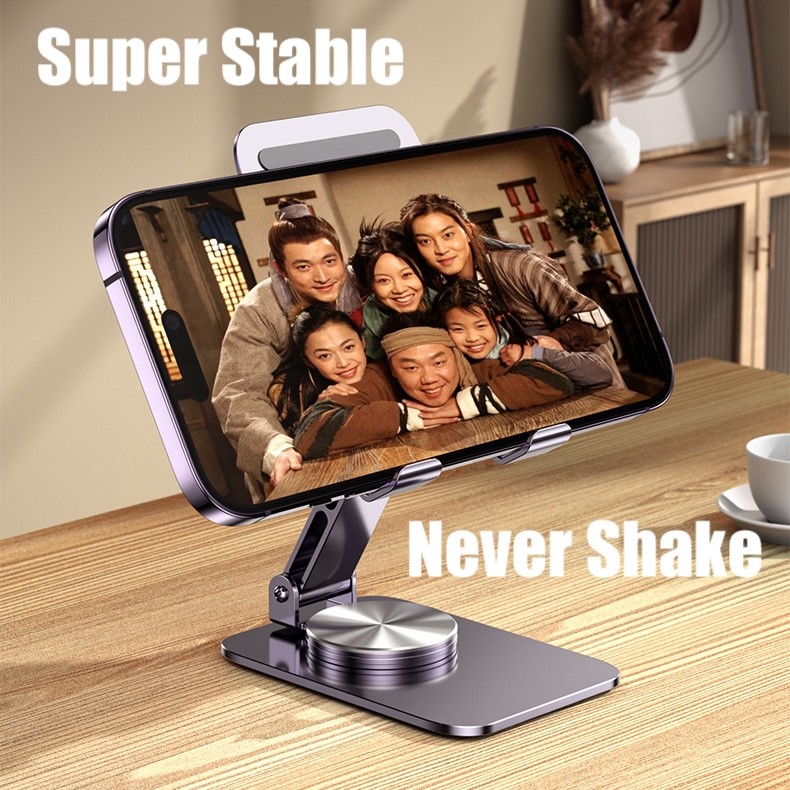 Full Metal Premium Carbon Steel Foldable Phone Holder Tablet Stand 720° Rotate