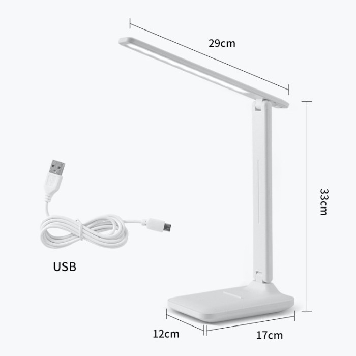 Lampu Meja Belajar LED Asrama Siswa Lampu Tidur 3 Warna Adjustable - Non Battery