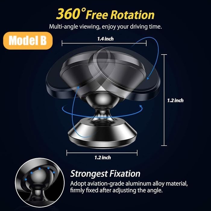 Metal Body Magnetic Car Phone Holder Hp Mobil Universal 360° Rotate