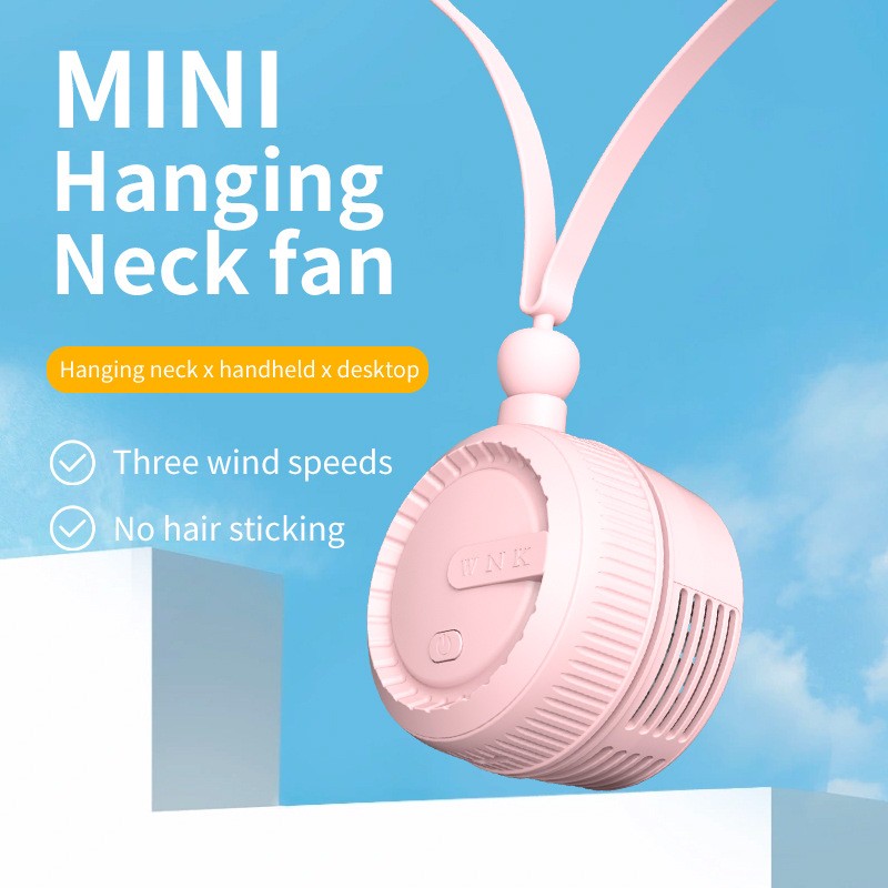 Creative Kipas Hanging Neck Fan USB Portable Gantung Leher Light Weight Design Minimalis