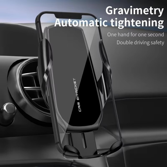 Upgrade Mirrored Gravity Car Phone Holder Mobil AC Air Vent Hp Mount 360° Rotate 