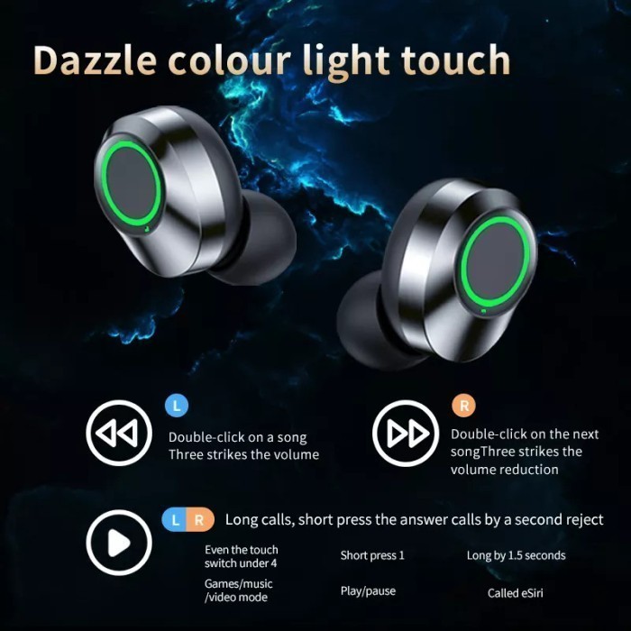 YD03 HiFi Bass TWS Headset Bluetooth 5.3 Sport Earphone Wireless