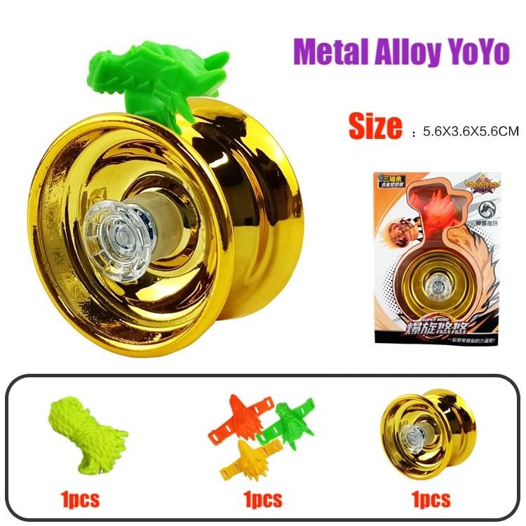 High Speed 3 Bearing Mainan Anak YoYo Set Metal Alloy YoYo Besi High Quality