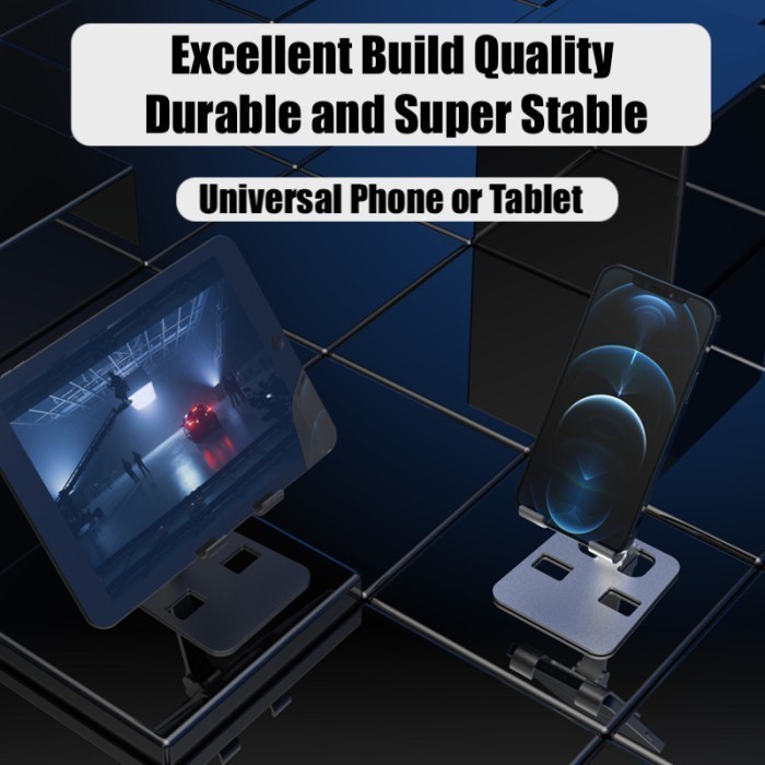 Maxi Desk Phone Holder Foldable Full Metal Tablet Stand Aggravate Base