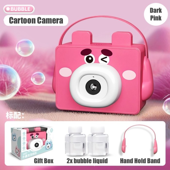 Full Otomatis Bubble Camera Mainan Anak Electric Kamera Gelembung Lampu & Music