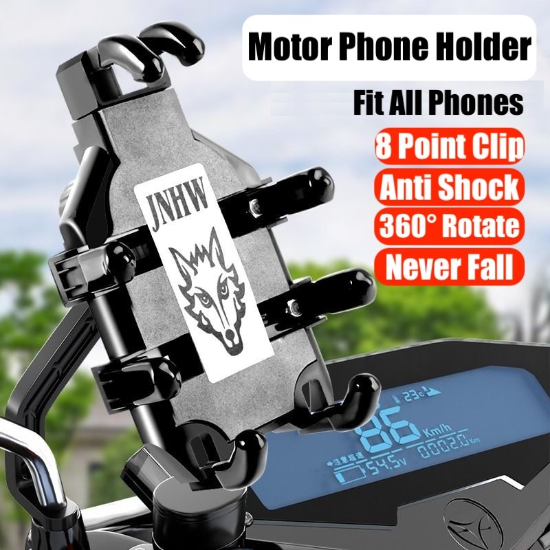 New 8 Clip Phone Holder Motor Spion Mount Motor Dudukan Hp Stand 360° Rotate