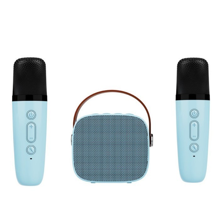 Family KTV K1 Portable Wireless Karaoke Speaker Bluetooth Microphone - 2 Mic Blue